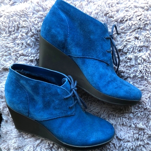 Cole haan navy blue suede wedges size 9 - Picture 1 of 6